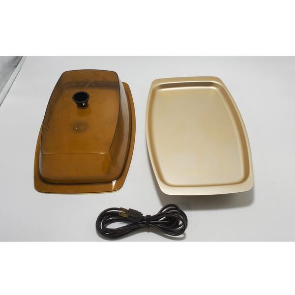 Vintage MCM 1960's Cornwall Hot Server Electric Food Warmer Tray w/Lid PRE-OWNED - Picture 3 of 8